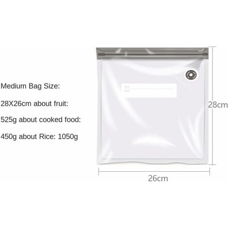 12PCS Sac sous-Vide Réutilisables Sacs de Conservation Sacs sous-Vide Alimentaires Sac Congelation Sac Stockage pour Fruits Viande Poissons Pain