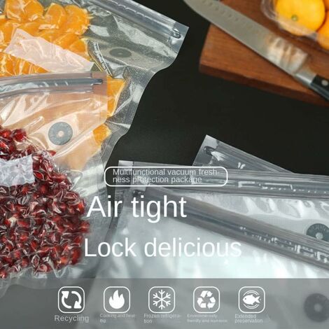 12PCS Sac sous-Vide Réutilisables Sacs de Conservation Sacs sous-Vide Alimentaires Sac Congelation Sac Stockage pour Fruits Viande Poissons Pain