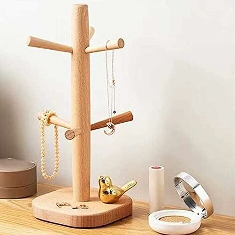 Porte Dosette Senseo 1 Tasse Porte-tasses En Bois Style Arbre - Lot De 2 - 12 Crochets - Design élégant Pour Cuisine Tasse A Cafe Avec Support
