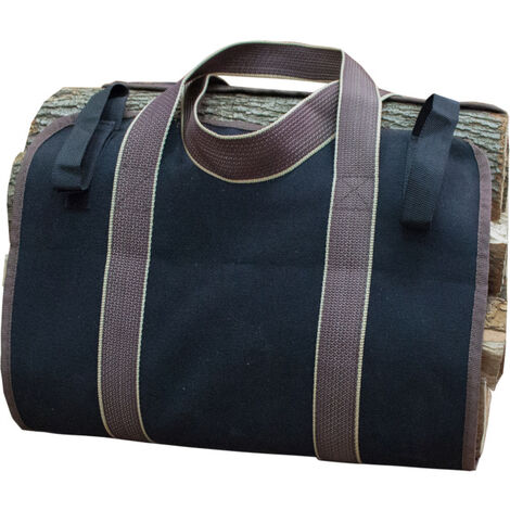 Sac De Transport Pour Bois De Chauffage - Toile Imperméable - 100x50 Cm - Poignées - Pliable - Pour Cheminée, Camping
