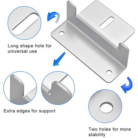 4 Pièces Support Montage Panneau Solaire en Z Fixation Panneau Solaire en Alliage d'Aluminium Z Support de Montage de Kits avec Écrous et Boulons pour Toit de Camping Car, Bateau, Cabine