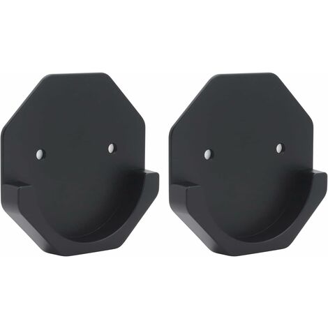 Lot De 2 Supports De Tringle à Rideau Sans Perçage - Adhésif Puissant, Noir - Pour Cuisine, Salle De Bain, Porte-Serviettes