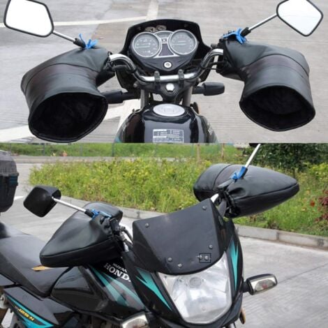 Gants de Guidon de Poignée de Moto Hiver électriques Guidon de Moto Gants  Manchons Coupe-Vent