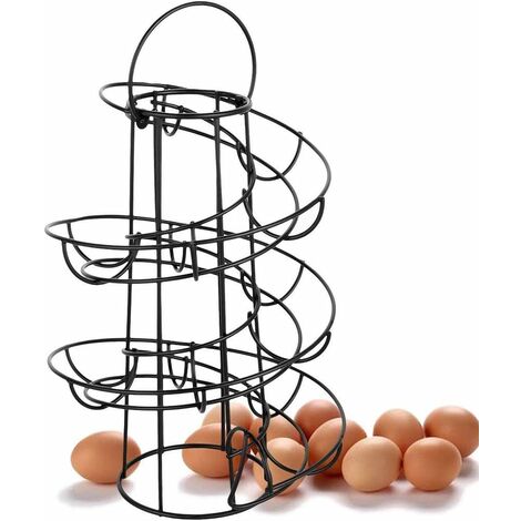 Support à Œufs En Spirale Doré Rose - Contient Jusqu'à 32 Œufs - Base Antidérapante Et Rotative - Organisateur De Cuisine