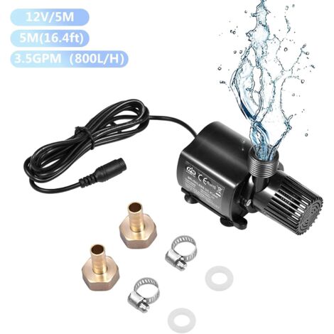 Pompe à Eau DC12V 19W 800L/h, Hauteur D'aspiration 5m, Neuve Sans Emballage