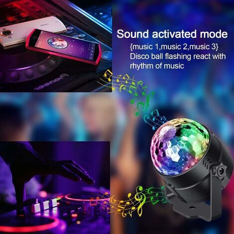 Boule à facettes LED USB pour enfants, lumière disco, effets de lumière, 7  couleurs contrôlées par
