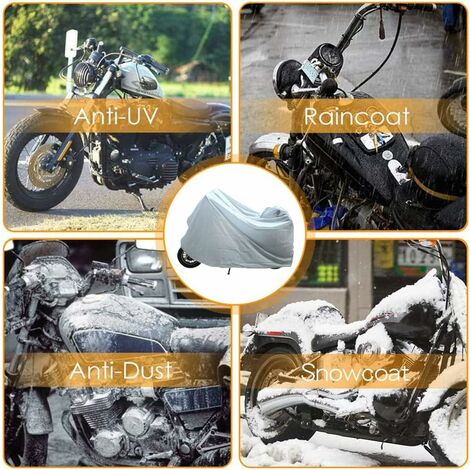 Housse De Protection Moto Imperméable XXL - Polyester 190T - Anti-UV, Pluie, Neige Et Déjections D'Oiseaux