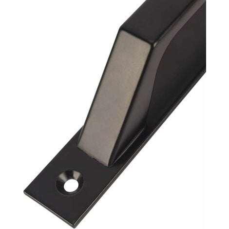 Lot de 2 poignées de porte en forme de D pour porte de jardin en bois, 200 mm, noir