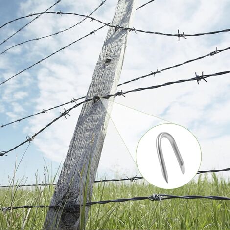 FAFEICY Vente Chaude 50PCS Agrafes Métalliques Piquets Pour Fixation Au Sol En Forme De U 117197