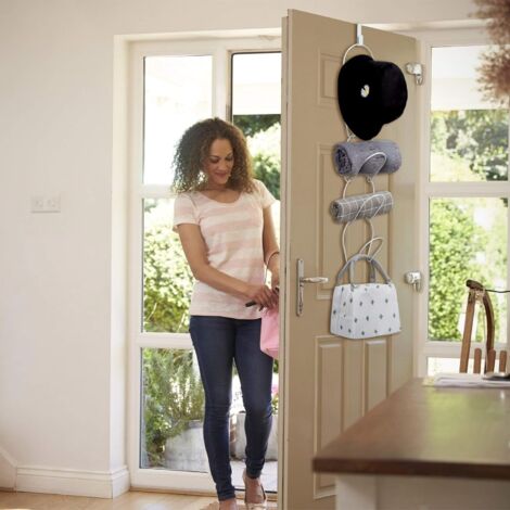 Porte-manteau Pour Porte Sans Perçage – Crochet Pliable, Extensible – Pour Portes Jusqu’à 4,6 Cm D’épaisseur – 6 Tiges