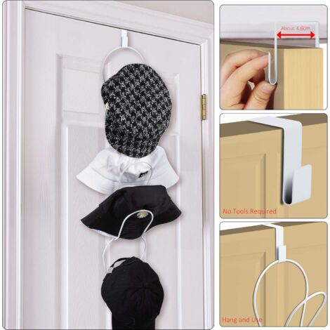 VEDECASA Porte-manteau mural et porte-chapeaux en métal noir en forme d