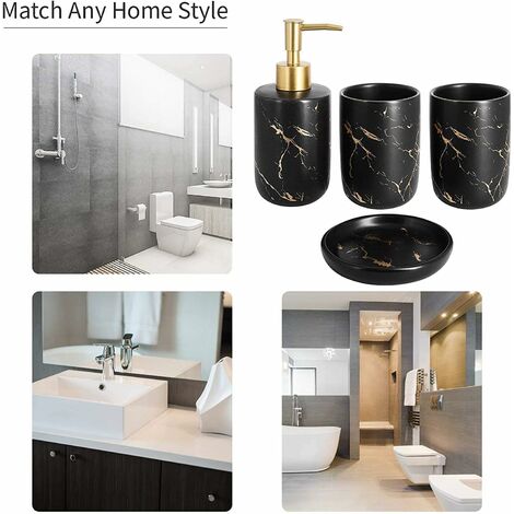 SET intérieur - Ensemble d'accessoires de salle de bain 5 pièces - Distributeur de