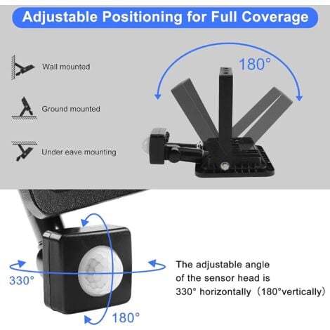 Projecteur LED Extérieur 20W IP65 BLANC Avec Détecteur De Mouvement Crépusculaire - Blanc Froid 6000K - 8000K - SILAMP | Leroy Merlin