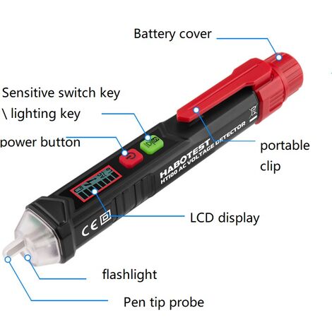 KAIWEETS Détecteur De Tension Sans Contact VT200 - Testeur Électrique Avec Sensibilité Réglable Et Lampe Torche