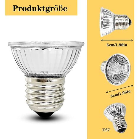 50W E27 Lampe Chauffante UVA+UVB Ampoule à Spectre Complet Dimmable  220-240V Bronzer Ampoule
