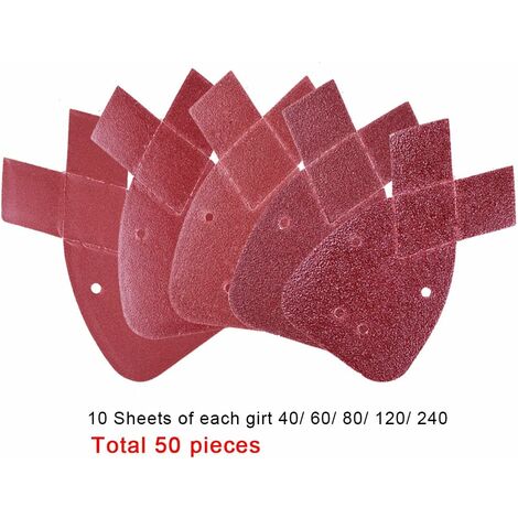 50 Pièces Feuilles Abrasives Feuille De Ponçage 10 X Grains 40/60/80 - Foto 4