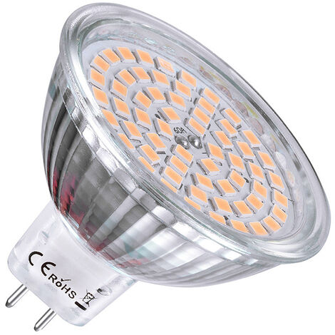 Ampoule GU5.3 LED 12V 3W Blanc Froid 6000K, Ø50mm, 120 Degrés, Équivalent GU5.3 30W, 500LM, AC/DC 12V, Spot LED MR16 GU5.3 pour Cuisine/Salle de Bain/Armoire, Non-dimmable, lot de 6