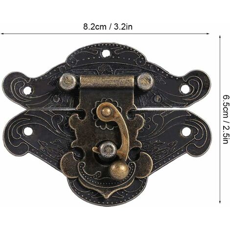 JINXM 2 Loquet De Style Antique Verrous Vintage Moraillon Loquet Serrure Fermoir Serrure à
