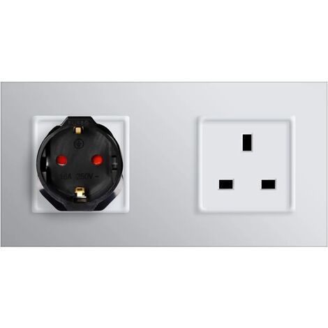 2X Adaptateur Prise Anglaise - Modèle Schuko Type G - Fiche France vers Royaume-Uni - Prise Compact pour Voyage - Compatible Plusieurs Pays