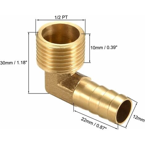 Raccord cannelé laiton 11/2 diamètre intérieur 38 mm pour tuyau souple