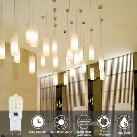 Ampoule Led G9, 3W G9 Led Lampes(Équivalent à 33W Halogène Ampoules G9), Led G9 Ampoules Blanc Froid 6000K, sans Scintillement, 360 Degrés Angle, AC 220-240V, Lot de 10 [Classe énergétique E]