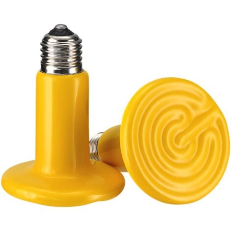 Lot de 2 Émetteur en céramique à changement de couleur Lampe chauffante pour reptiles Ampoule sans émission de lumière pour couveuse Coop pour amphibiens pour animaux de compagnie et incubation de pou