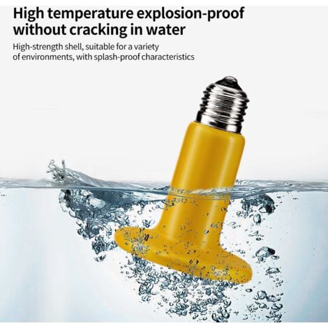 Lot de 2 Émetteur en céramique à changement de couleur Lampe chauffante pour reptiles Ampoule sans émission de lumière pour couveuse Coop pour amphibiens pour animaux de compagnie et incubation de pou