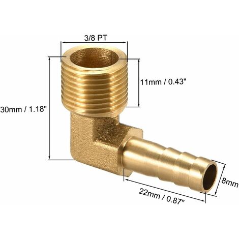 TopHomer Lot De 3 Raccords De Tuyau En Laiton Massif Barbelés Vers Filetage Mâle BSP 25 Mm à 2,5 Cm Pour Air, Eau, Carburant, Huile Et Gaz
