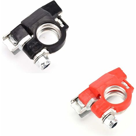 Kit Bornes De Batterie Voiture Avec Couvercles - Positif 19mm / Négatif 17mm - En Alliage De Plomb Et Cuivre, Pour 6V/12V