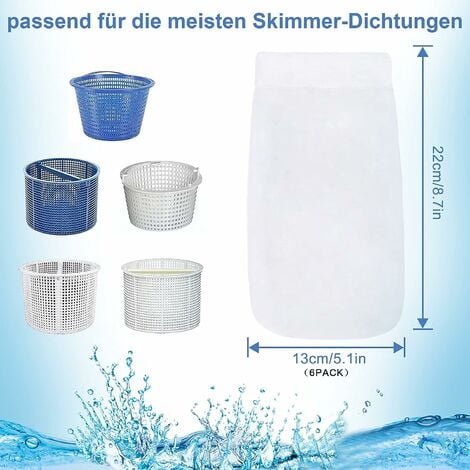 10 Pack Chaussettes Skimmer de piscine - Filtre panier de piscine -  Accessoire pour le nettoyage de piscine, le nettoyage de l'étang, enlever  les scarades, la mousse, le pollen