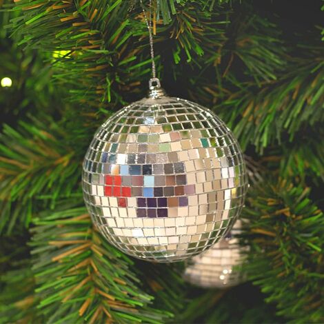 30 Boules à Facettes Argentées 4 Cm - Pour Sapin De Noël, Décoration Fête, Mariage, Effet Miroir - 12