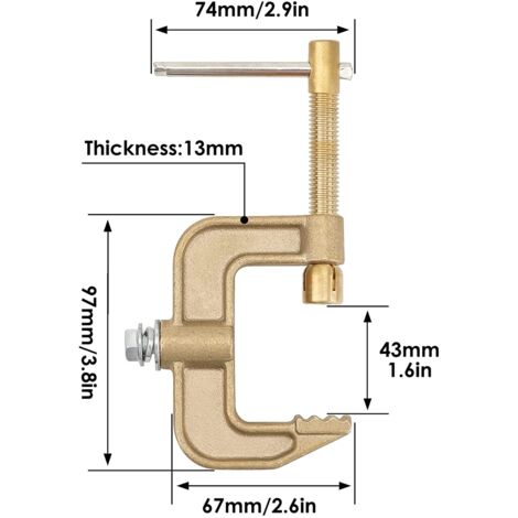 Pince De Sol En Laiton Pour Soudage TIG 260 A, Pince De Sol