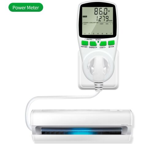 Prise mesureur energie wattmètre 16a controleur consommation controle  puissance