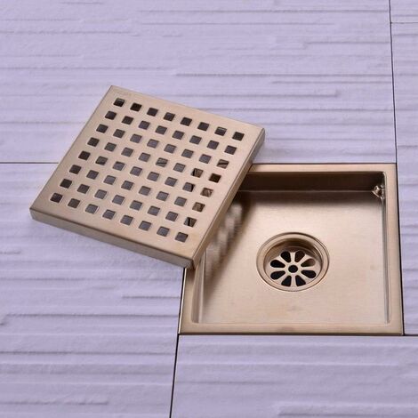 Siphon De Sol Carré En Cuivre 15x15 Cm - Anti-odeurs, Pour Salle De Bain, Cuisine, Douche