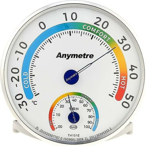 Thermomètre Hygromètre Analogique - Pour Intérieur Et Extérieur - Mesure Température (-30 à 50°C) Et Humidité (20-100%)