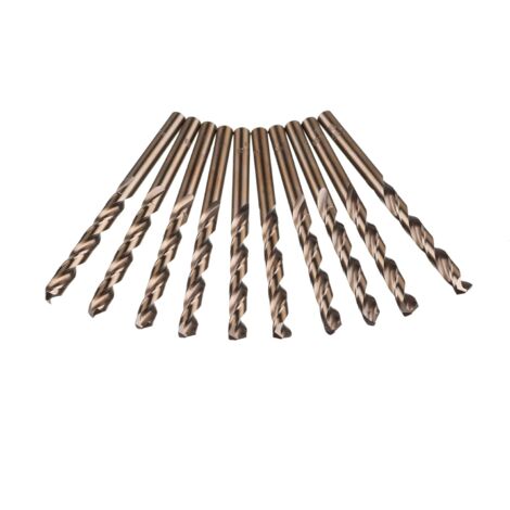 Lot de 10 forets hélicoïdaux en acier rapide M35 HSS or cobalt pour perceuses métriques à haute vitesse 6 mm x 93 mm pour perçage des Acier inoxydable et métal