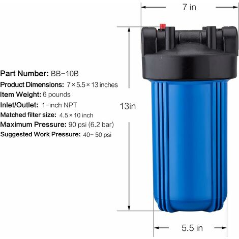 Sourcing Map Filtre à Eau Boîtier Clé Pour 3013 Filtre à Eau Boîtier
