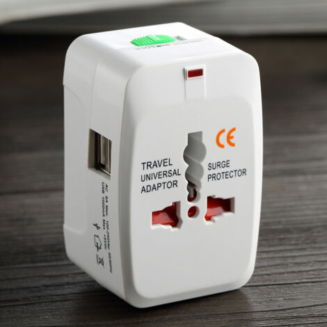 Adaptateur Voyage Universel 6 En 1 - Prises EU/UK/US/AU + 4 USB + Type-C - Compatible 100-240V - Pour Voyages Internationaux