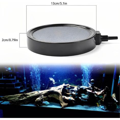 Pierre à Bulles Aquarium 12 Cm – Diffuseur D'air Ultra-fin, Génère Des Nano-bulles – Parfait Pour Bassins De 120 à 200 Cm