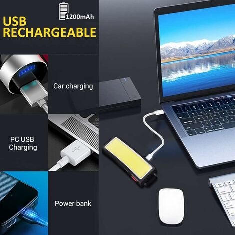 RHAFAYRE LED Lampe Frontale USB Rechargeable 1200mAh Etanches COB