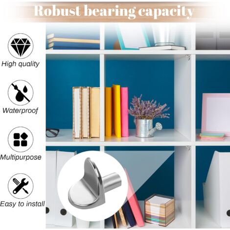 50pcs 6mm Chevilles De Support D'Étagère En Métal Nickelé L Forme