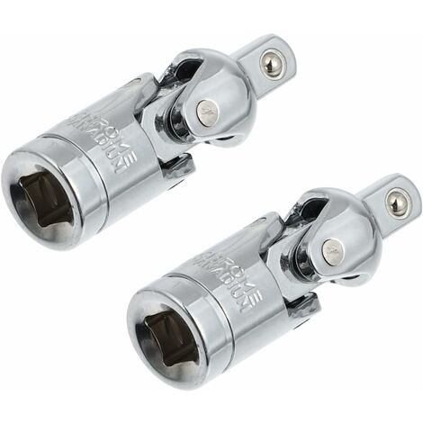 2 Pièces Poignée D'Angle Adaptateur Manuel Automatique Outil De Pièce Rotative Une Clé À Cardan Hexagonal Impact Plié Cliquet Rotatif U Extension Fixe Le/Goujon Adaptateur Pour (1/5)