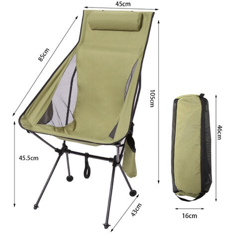 TRESKO® Chaise de Camping Pliante et transportable