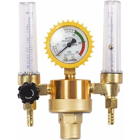 G5 / 8 régulateur de pression de CO2 régulateur de soudure de bouteille de  gaz de réducteur de pression de jauge de CO2 double avec soupape de