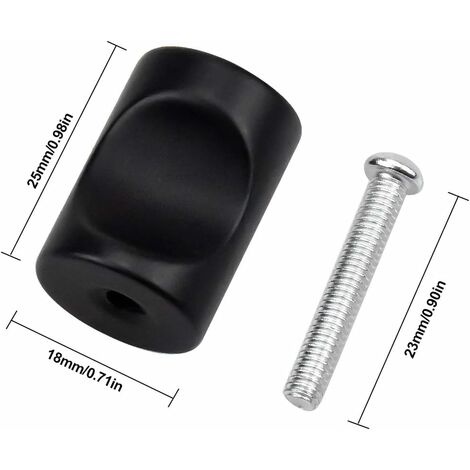 10PCS Noir Poignée de Porte de Tiroir, Bouton de Meuble, Boutons de Tiroir à Trou Rond Unique, Boutons de Porte Modernes, Poignées de Meubles pour Placard Armoire Cuisine, Chambre d'Enfants