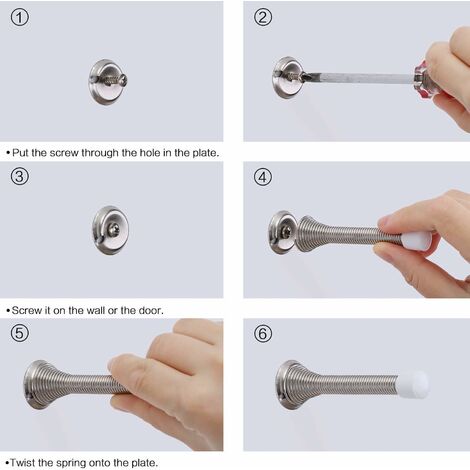 Lot de 6 ressorts bloc porte, butée de porte, arret de porte, butée de porte, butée de porte murale pour la protection des murs et des portes pour la maison, l'école