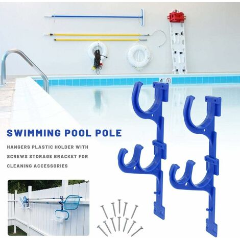 4 Pièces Crochets Muraux Pour Piscine, Solution De Rangement Efficace Pour Serviettes Et Epuisettes 96573603