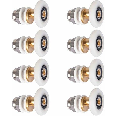 Roulements Pour Porte De Douche Coulissante - Lot De 8 Rouleaux En Laiton 23mm, Roulements à Billes, Trou 5mm