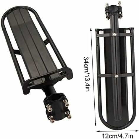 Porte-Bagage Arrière Universel Alliage Alu – Charge 100 Kg, Réglable, Avec Réflecteur – Noir