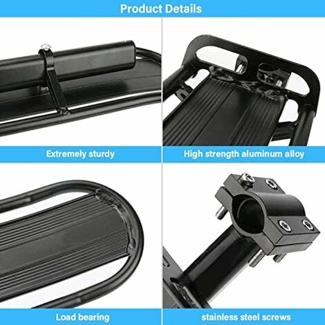 Porte-bagages Vélo Racktime Basic Tour 2.0 - Aluminium Noir - Charge Max 25 Kg - Compatible Accessoires Snap-it